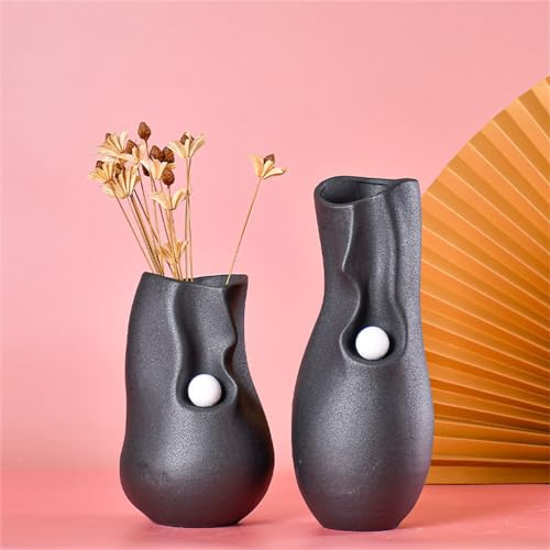 Vase en céramique JFDBGU avec arrangement de fleurs d'art pour déco de salon