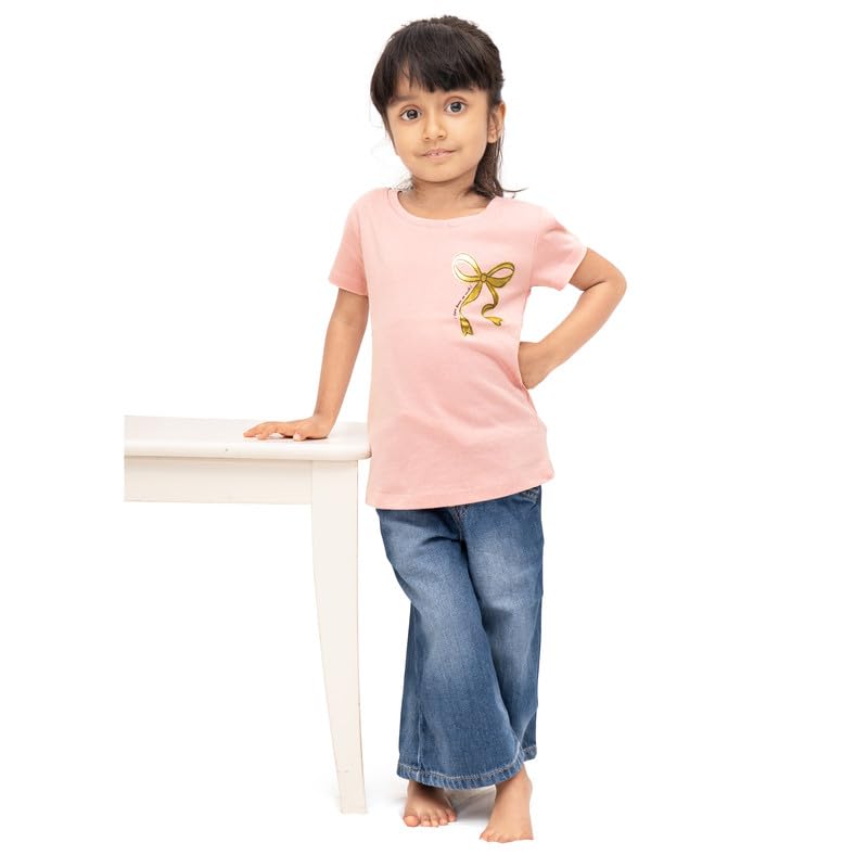 Image of ARIEL Girls Cotton Regular Fit Half Sleeve Cotton T-Shirts - Pack of 3