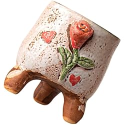 Flores Para Maceteros Pequeños GANAZONO Pequeña Jardinera con Trípode Macetero De Flores Único Macetas con Trípode Macetero De Cactus Retro Pequeña Maceta De Aire Macetas De Terracota Plantas Suculentas Cerámica