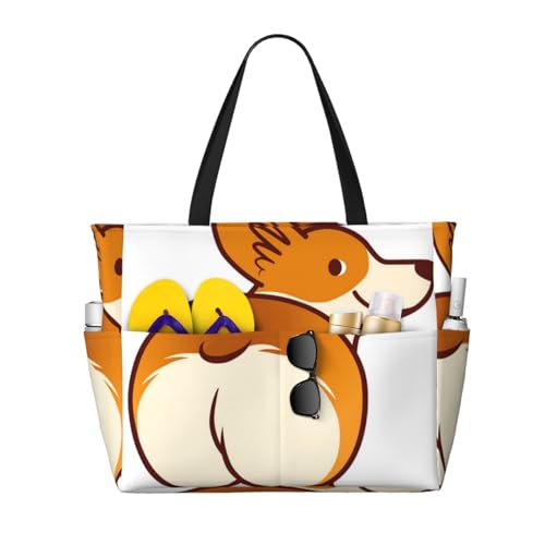 Sac de plage Corgi Funny Butt un design original et amusant pour égayer vos journées