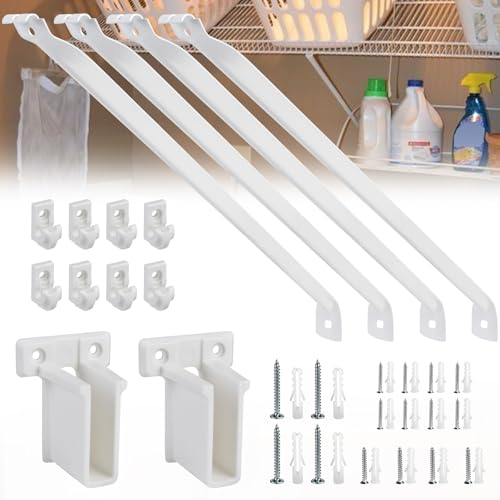 letesult 4PCS 12 Inch Wire Shelf Brackets, Shelving Support Bracket,
