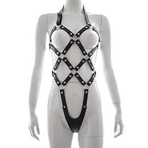 Bondage Woman Body Art sculptuur dames punk leer harnas body borstriem taille cupless lingerie instelbaar PU-leer