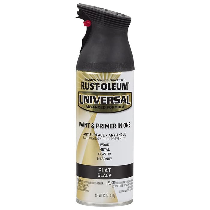 Image of Rust-Oleum 245198-6PK Universal All Surface Spray Paint, 12 oz, Flat Black, 6 Pack