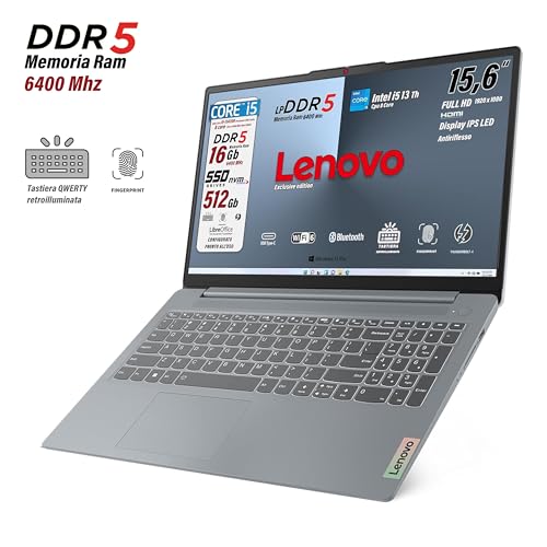 pc portatile Notebook, i5 13420H 13th, DDR5 16Gb, Display IPS FHD 15,6", SSD 512 Gb, Wi-Fi, Bt, USB Thunderbolt, Tastiera retroilluminata, fingeprint integrato, Win11 Pro, Pronto all'Uso - RAM - Immagine 2