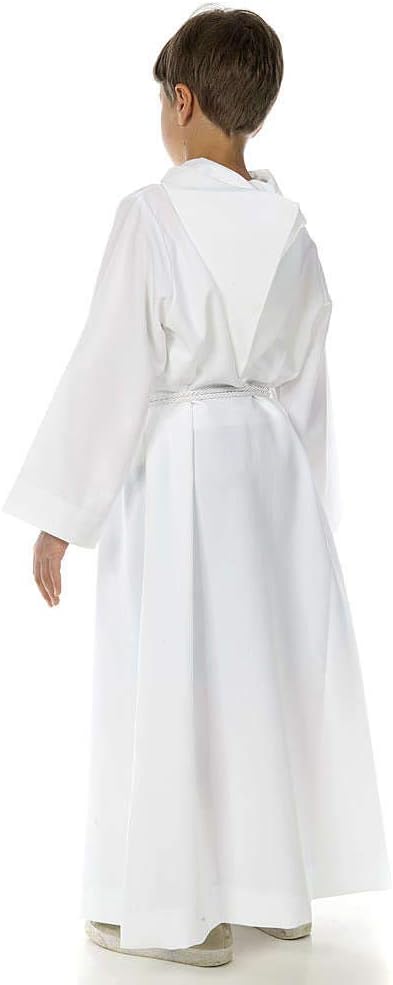 Catholic ALB with Hood for First Communion, 125 cm (49 inc.)