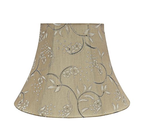 Aspen Creative 30220A Transitional Bell Shaped Spider Construction Lamp Shade, Light Gold, 7" Top x 13" Bottom x 9-1/2" Slant Height