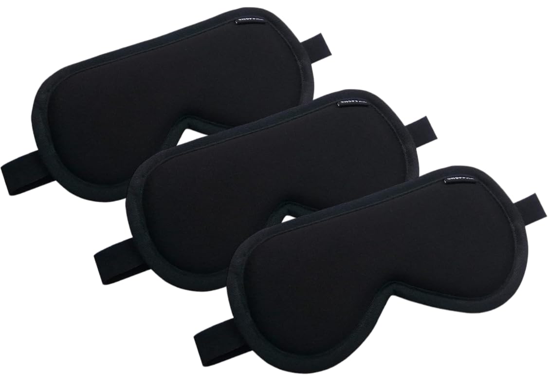 Shoppax Adjustable Pack of 3 Black Cotton sleeping Mask Super soft Comfortable Eye Mask