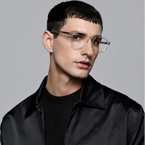 Image of Lenskart Studio | Hip Hop Ft. Divine | Crystal Full Rim Rectangular Zero Power Bluecut & Antiglare Computer Eyeglasses For Eye Protection And Strain | Men & Women | Medium | LK E000088