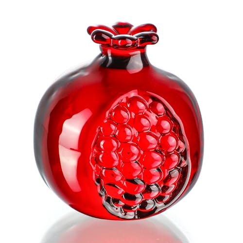 Crystal Pomegranate Figurine Glass Pomegranate Artificial Fruit Paperweight