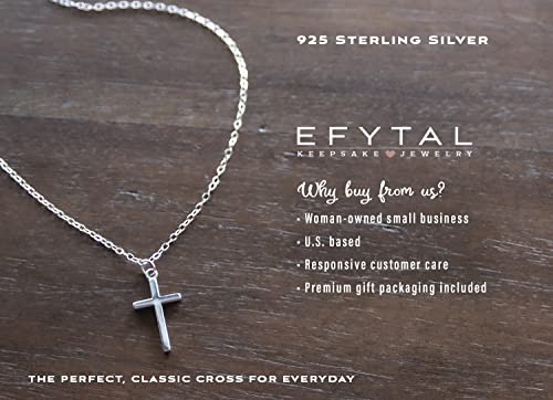 EFYTAL Confirmation Gifts for Teen, 925 Sterling Silver Cross Necklace for Women, Religious Gifts for Women2