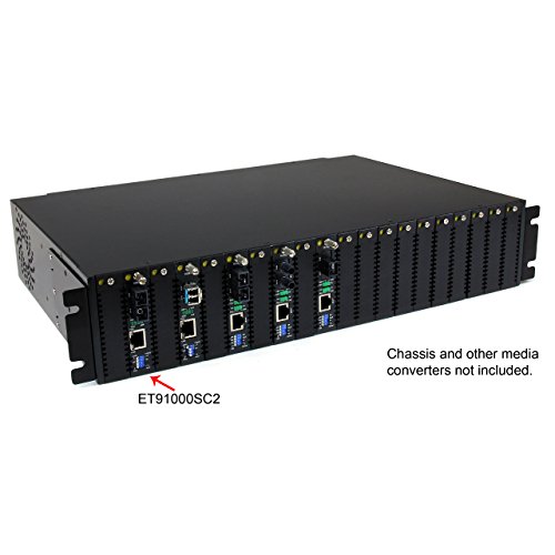 Image of StarTech Multimode SC Fiber Media Converter, GbE, 550m, 850nm (ET91000SC2) | Remote monitoring, 1Gbe network, Fiber to copper, Range