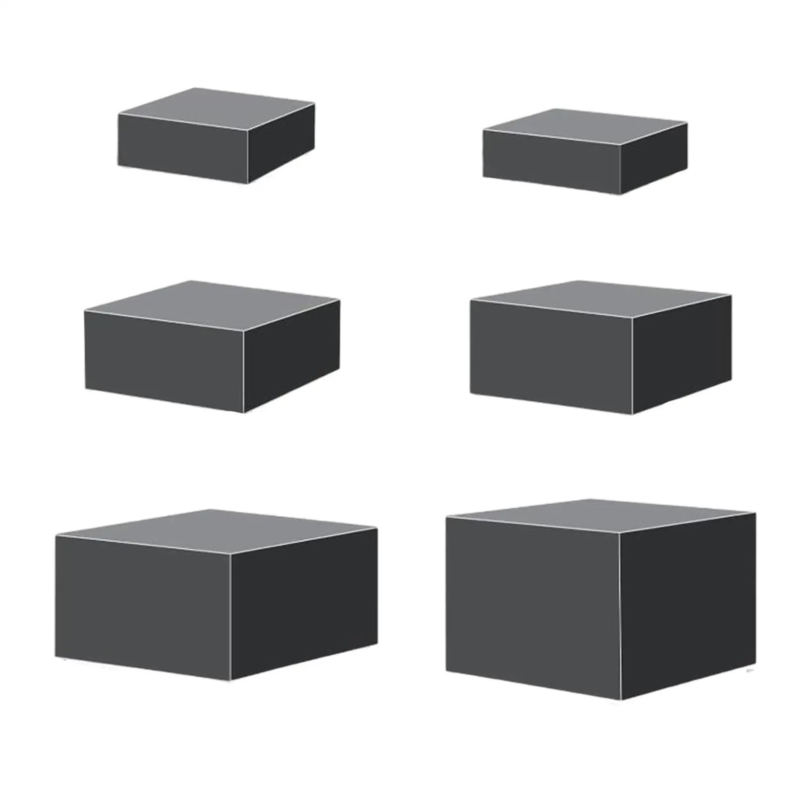 Zymjzbetic Buffet Riser 6Pcs Display Risers Box for Buffet Table 5 Sided Nesting Stands for Jewelry Catering Collectibles Cosmetics Cake for Food Display(Black)