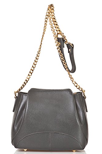 Sac femme gris anthracite Turin en cuir véritable pour vos sorties citadines en bandoulière