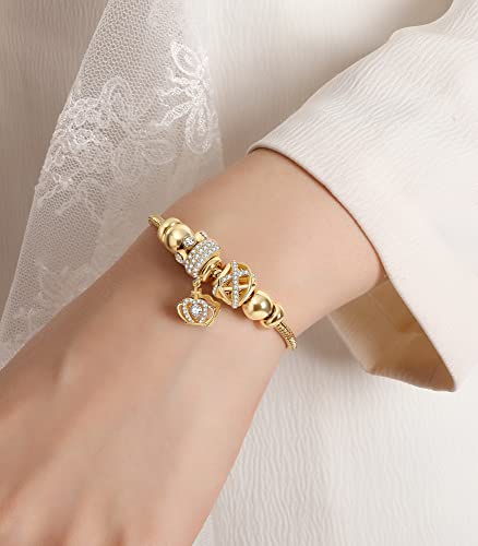 14K Gold Plated Charm Bracelet for Women, Women's Charm Symbol Bracelets, Gifts for Mother's Day, Mom, Her, Wife3