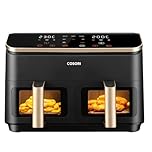 COSORI Friggitrice ad Aria Doppio Cestello, 8,5 Litri Grande Capacità del Air Fryer, Funzione 8 in 1, 35-230°C, Veloce ed Efficiente, Finestra, CAF-R903, Oro