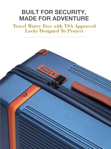 Image of FUR JADEN The Aviator 75cm German Polycarbonate Travel Luggage Suitcase with 8 StealthTech Silent Shock Absorbing Wheels, TSA Lock & Aerospace Grade Wide Trolley (Cobalt Navy, Cabin 28 inch)