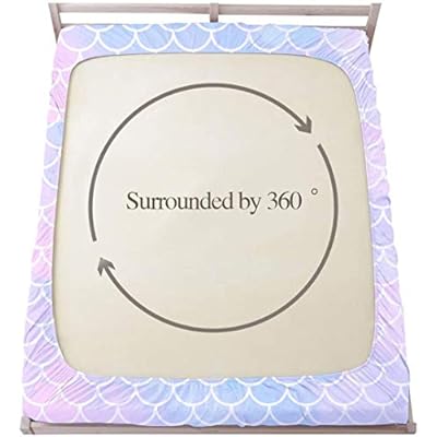 MUSOLEI Mermaid Girl Fitted Sheet Set Twin 3D Fantasy Bedding Set 2PCS 1 Deep Pocket Fitted Sheet with 1 Pillowcases… 410supS2gML. SS400