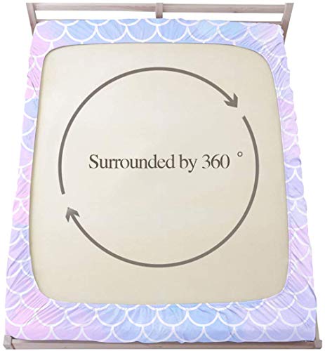 MUSOLEI-Mermaid-Girl-Fitted-Sheet-Set-Twin-3D-Fantasy-Bedding-Set-2PCS-1-Deep-Pocket-Fitted-Sheet-with-1-Pillowcases-Wrinkle-Free-Cozy-Microfiber05Twin 410supS2gML