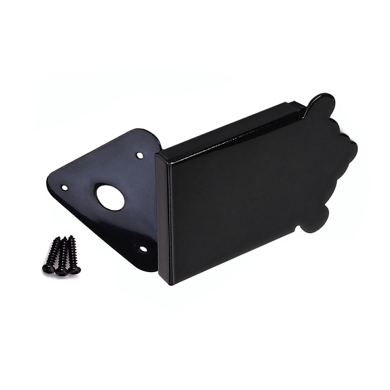 Yardwe Metal Triangle Tailpiece for Guitar Mandolin Durable Black Replacement Part with Screws Easy String Changes Enhances Tone Volume for Musicians