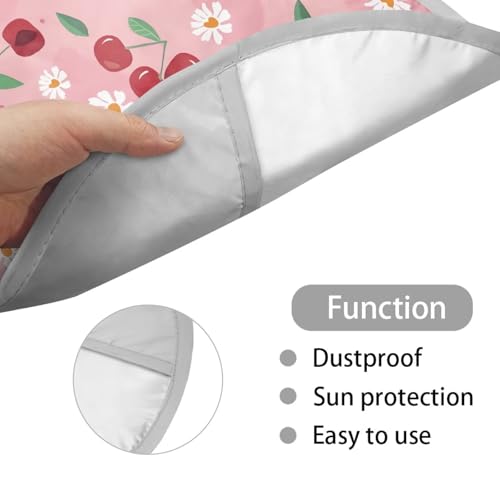Image of Cherry Print Steering Wheel Cover Protector Block UV Rays Cool Anti Heat Automotive Steering Wheel Heat Shield Cover Car Interior Accessories for Car Truck SUV