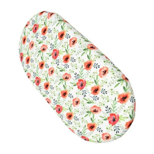 KIXZSAZ Sábana de Cuna para recién Nacido, Cuna elástica con Estampado de Flores, sábanas cambiantes Desmontables Coloridas, Juego de Cama para el hogar de los niños, Flor Naranja