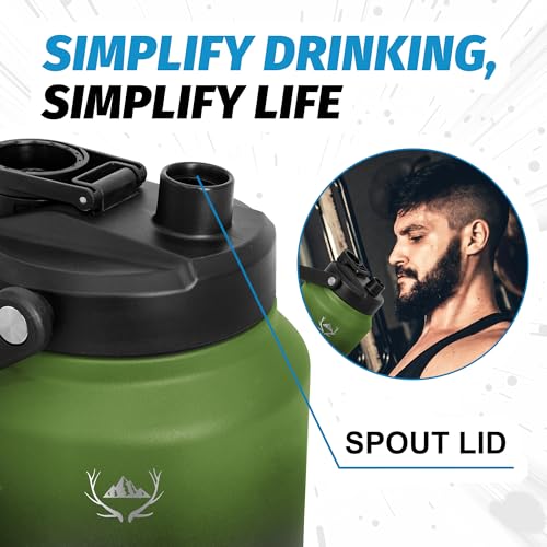 Image of NATURE PIONEOR 84 oz Insulated Water Bottle Jug with Carrier Bag