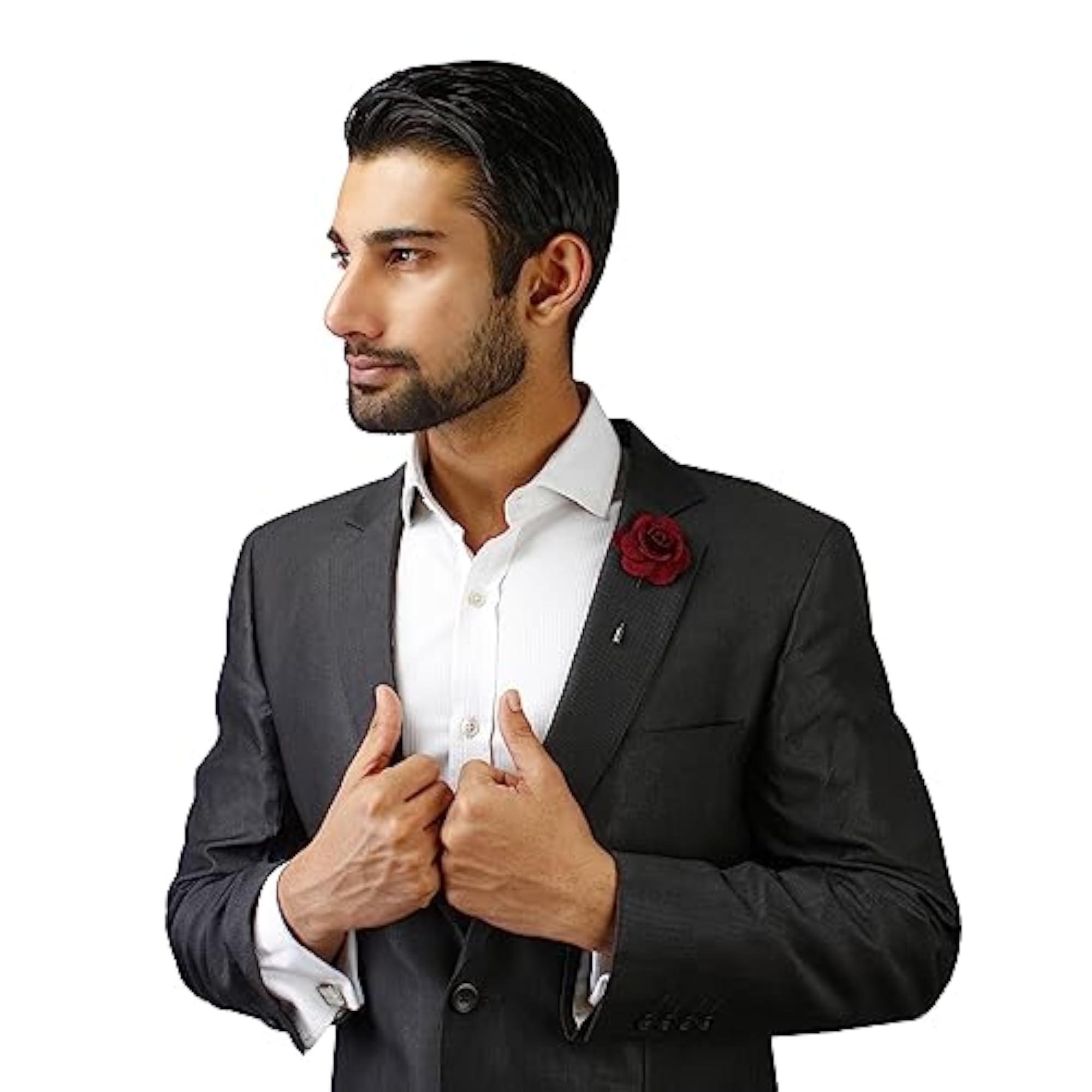 Men's Brawny Delicacy Maroon Brooch