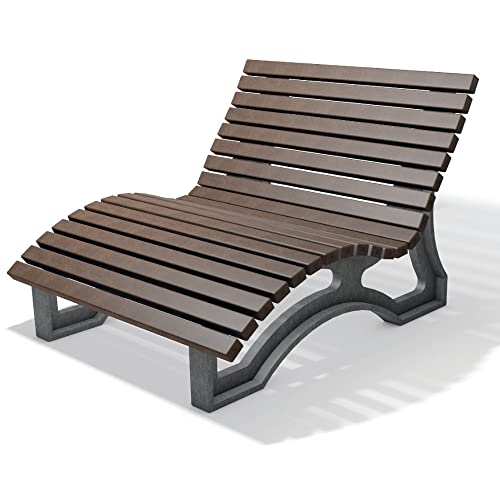 hanit® Liegebank AVETO, wetterfeste Relax Gartenliege, Waldsofa,1,5m breit, braun Cover