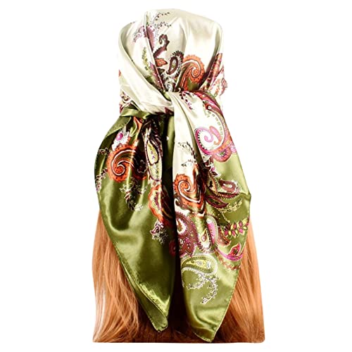 Silk Like Head Scarf for Women Satin Large Hair Scarves Lightweight Square Silk Hair Wrap for Sleeping
