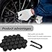 Damwot 20PCS Lug Nut Covers, 19mm Hexagonal Nut Covers with Removal Tool, Car Wheel Nut Caps, Wheel Center Bolt Caps, Universal for Most Car Lug Nut Caps, Automotive Exterior Accessories (Black)
