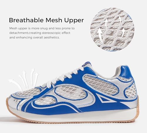 LUCKY STEP Women's Retro Fashion Sneakers Mesh Breathable Casual Walking Shoes Comfortable Tennis Athletic Trainers3