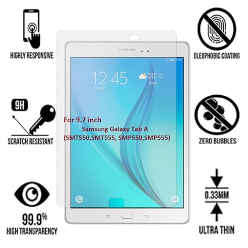 Image of Screenguard For Samsung Galaxy Tab A 9.7 Inch (SMP550,SMP555, SMT550, SMT555), Fiber Tempered Glass Screen Protector, Screen Guard for Samsung Tab A 9.7 inch T555