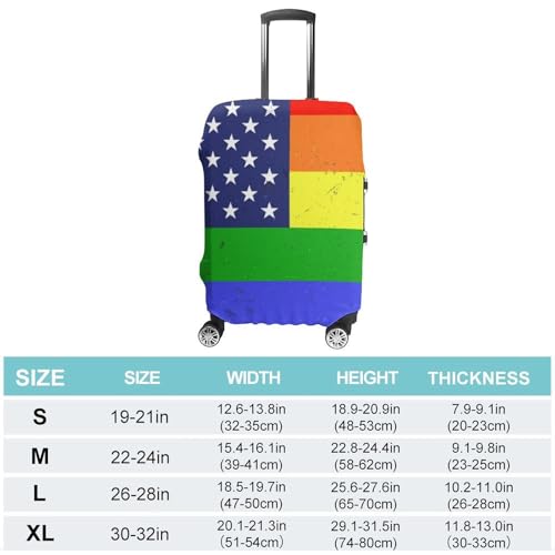 Carry On Luggage Cover US Rainbow Love LGBT Pride American Flag Anti Scratch Travel Luggage Covers for Suitcase Anti-Scratch Travel Suitcase Cover2