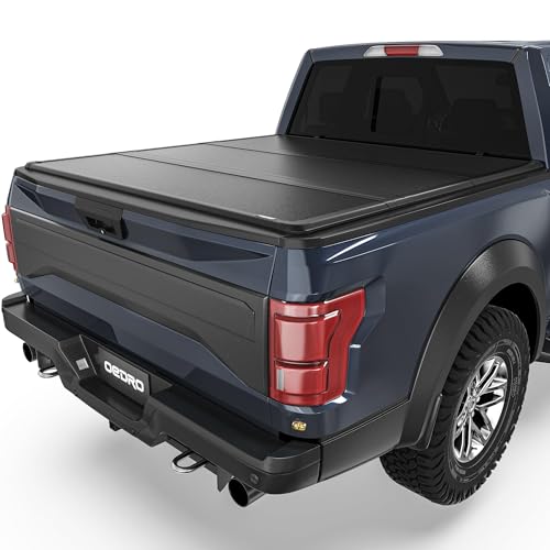 Image of OEDRO FRP Hard Tri-fold Tonneau Cover Fold Truck Bed Covers Fits for Ford F150 F-150 2015-2025 with 5.5 Feet Bed