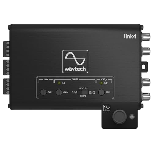Wavtech link4-4-Channel Line Output Converter with AUX Input, Signal Summing and Remote