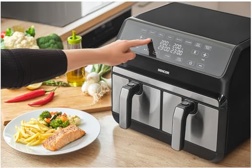 SENCOR Oljefri Luftfryer Dubbla Fack SFR 9500SS - Hälsofräsch Mat