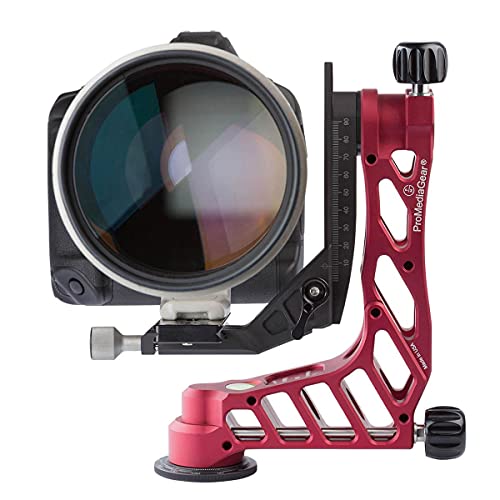 Image of ProMediaGear GKJr. Katana Pro Aluminum Gimbal Head with Arca Type Cradle for Telephoto Lenses, Red