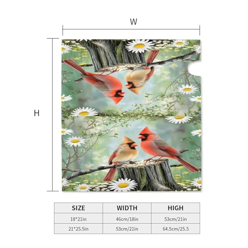 Image of Spring Flowers and Birds Mailbox Cover Magnetic Cardinals and Daisy Floral Waterproof Mailbox Wraps Post Letter Box Decor 25.5x21 in