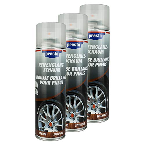 Presto 3X REIFENGLANZ-Schaum Reifen Glanz Schaum Reiniger Pflege 500 ml 157189