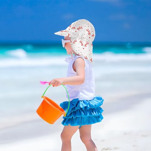 Unisex Baby Sun Hats Baby Boys Beach Bucket Hats Girl Sun Protection Adjustable Travel Essentials Cartoon Reindeer Christmas 5