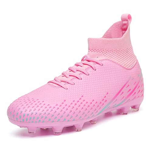 Men's High Top Breathable Soccer Shoes Indoor Outdoor Lightweight Shock Cleats Resistant Training Boots Professional Turf FG Sport Athletic Ground Football Boots Soccer Soccer