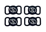 AbiWares Apple AirTag Case for Pets 4pk Black Apple AirTag Case - AirTag Case for Collars,...