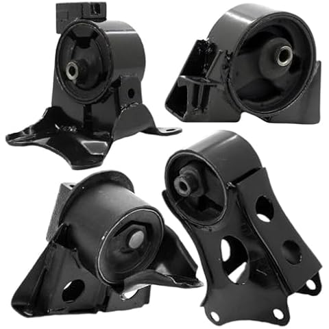 TXRRZMI 4pcs Engine and Automatic Transmission Motor Mount Set Kit Front Rear Left Driver and Right Passenger Side for Nissan for X-Trail 2.5L 2002-2007 112108H305 EM-9442, Easy Installation Cover