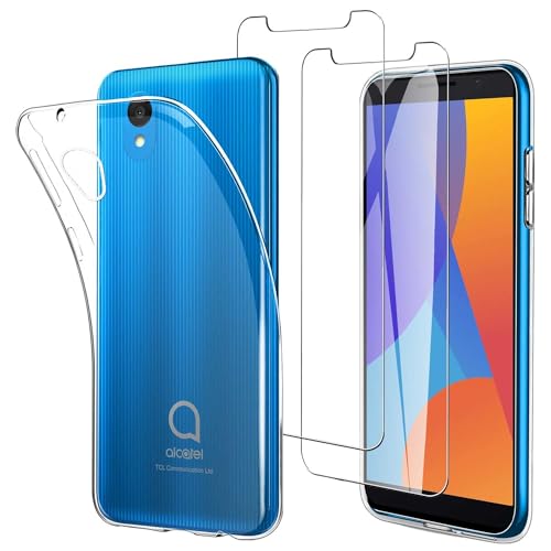 Cover + Vetro Temperato Per Alcatel 1 2021 (e 2019) – Set 4 In 1: Custodia Trasparente Silicone E 3 Pellicole - 4