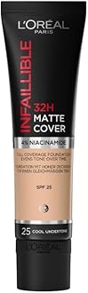 L'Oreal Paris Cover Liquid Foundation, Infallible 24H Matte Cover, Shade 25, 30ML