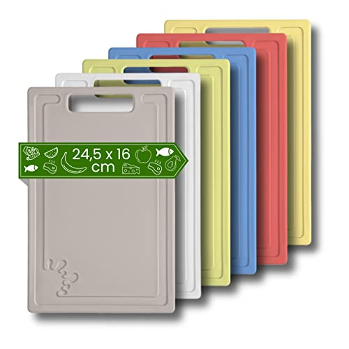 Frühstücksbrettchen aus Kunststoff (6er Set Bunt - 24,5x16 cm Klein) -...