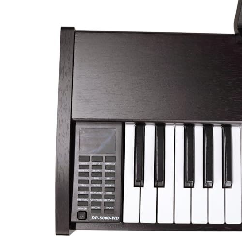 Image of Kadence DP5000WD Digital Piano | 61 Keys with LED Display | 500 Tones, 300 Rhythms, USB MIDI, Recording, Mic & MP3 Support | Dark Brown