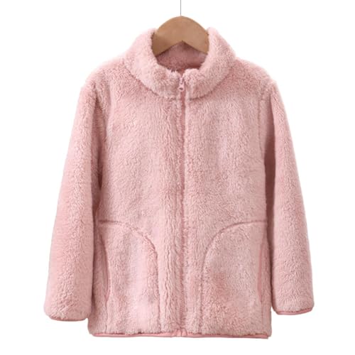 Winter Chunky Coats for Girl Long Sleeve Hoodless Warm Jackets Polar Fleece Solid Jacket 2025 Full Zipper Plain Coat2