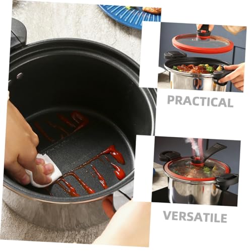 PRETYZOOM Pentola Pressione Micro Pressure Cooker Antiaderente Con Doppio Manico Ergonomico Adatta Induzione Per Zuppe e Stufati Veloci Riscaldamento Uniforme e Tenuta Ottimale - immagine 3