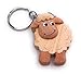 Onwomania Porte-clés en bois pendentif mouton moufflon animal lumineux en laine breloque